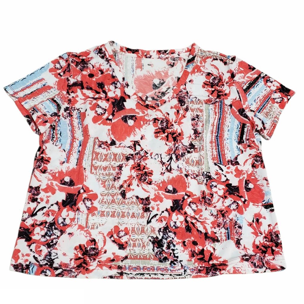 Poppy Print Short Sleeve Top
